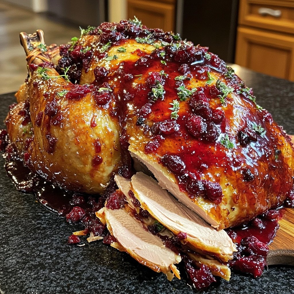 Roasted Turkey with Cranberry Glaze
